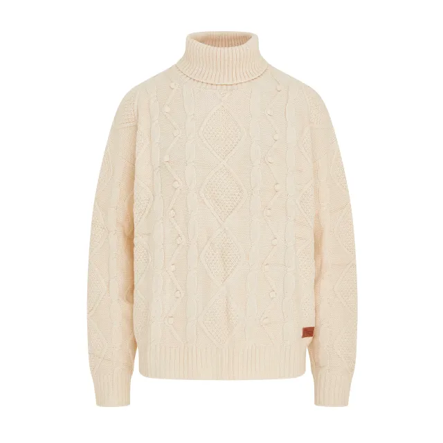 Human White Knit Turtleneck Jumper